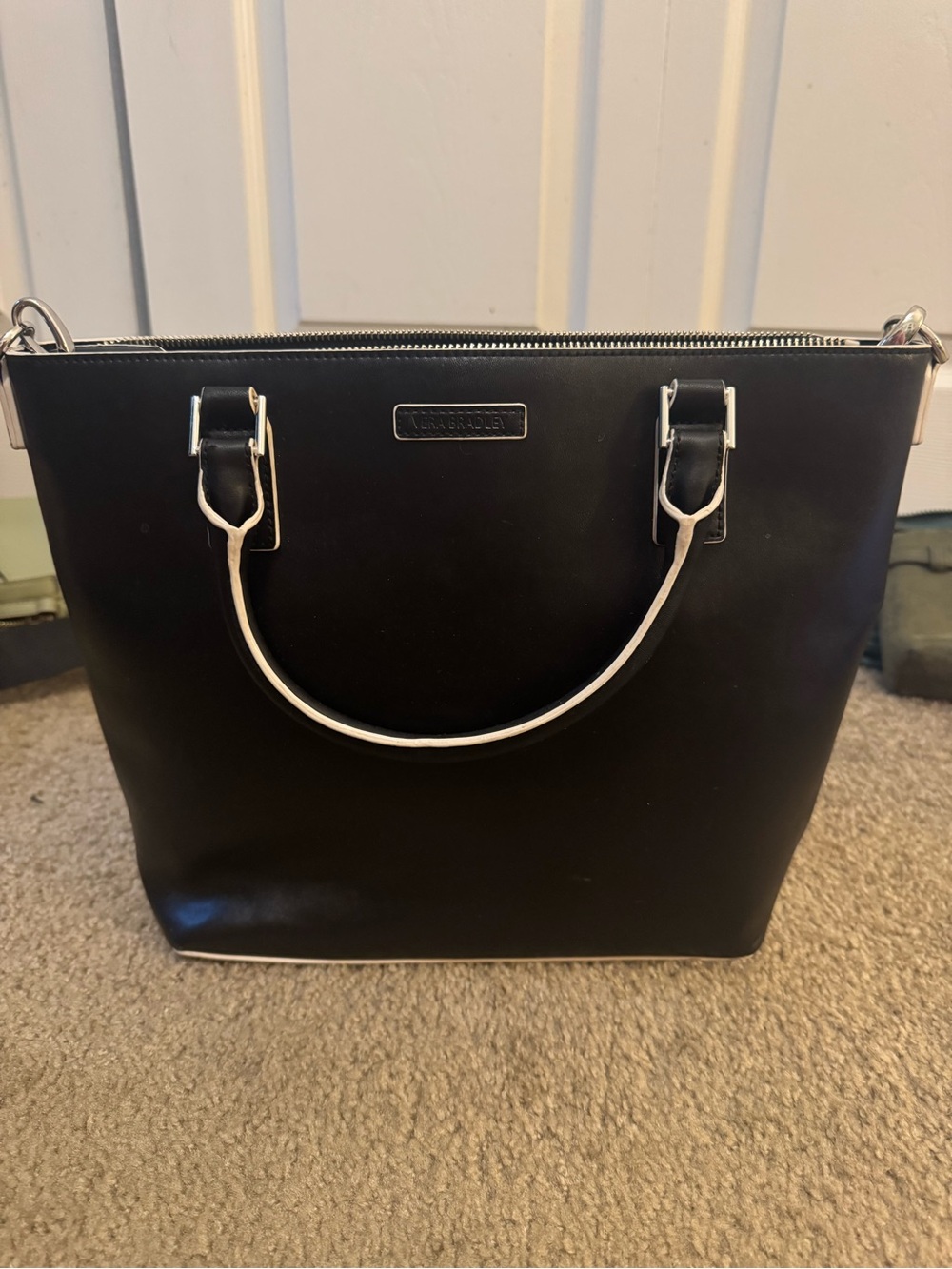 Vera Bradley Black Tote with Silver Accents